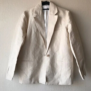 Rachael Wang Oversized oatmeal blazer neutral size‎ Small